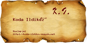 Koda Ildikó névjegykártya
